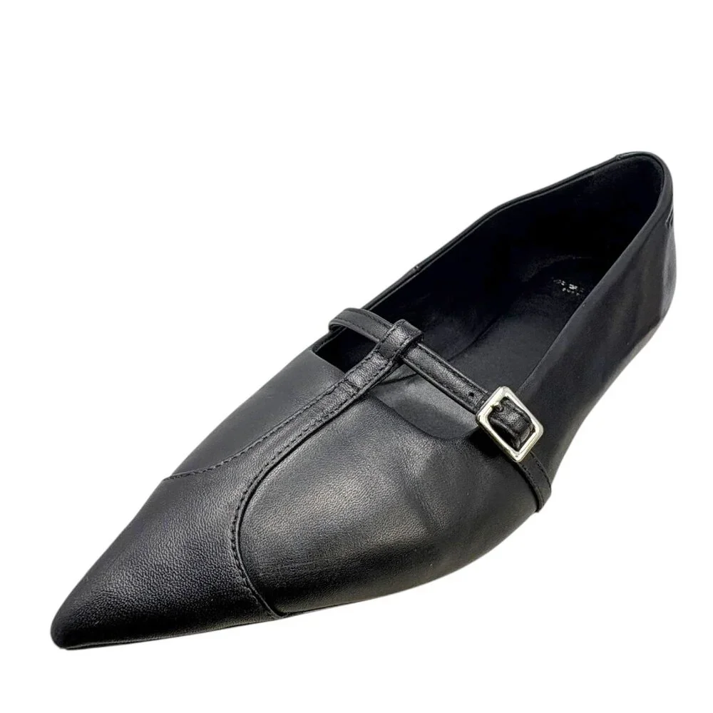 Vagabond Shoemakers Hermine Black Leather T-Strap‎ Pointed Flats